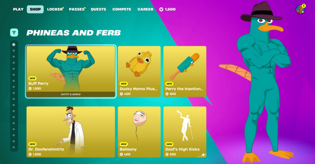 Phineas und Ferb in Fortnite